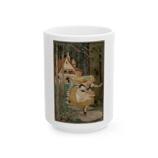 Goldilocks and the Three Bears, Swift's Premium Soap Products calendar illustration, 1916 - White Coffee Mug 15oz - Go Mug Yourself