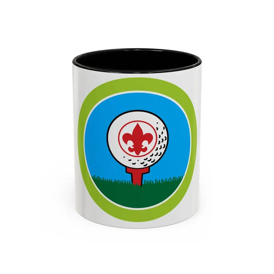 Golf (Boy Scout Merit Badge) Accent Coffee Mug 11oz Black - Go Mug Yourself