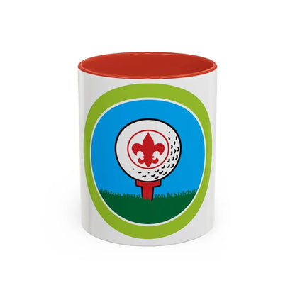 Golf (Boy Scout Merit Badge) Accent Coffee Mug 11oz Red - Go Mug Yourself