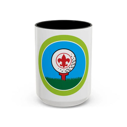 Golf (Boy Scout Merit Badge) Accent Coffee Mug 15oz Black - Go Mug Yourself
