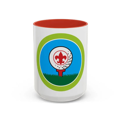 Golf (Boy Scout Merit Badge) Accent Coffee Mug 15oz Red - Go Mug Yourself