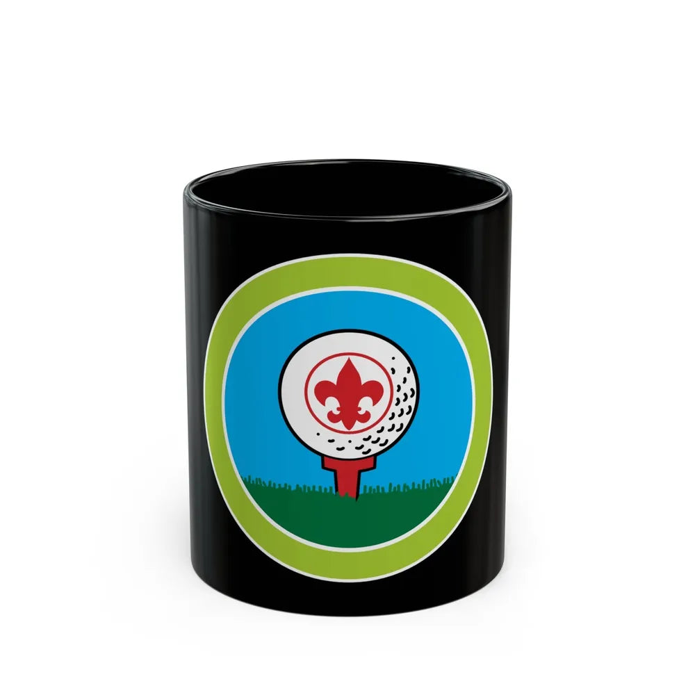 Golf (Boy Scout Merit Badge) Black Coffee Mug-11oz-Go Mug Yourself