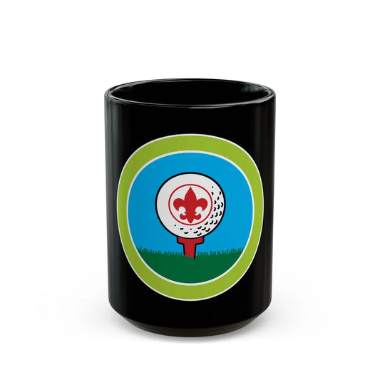 Golf (Boy Scout Merit Badge) Black Coffee Mug-15oz-Go Mug Yourself