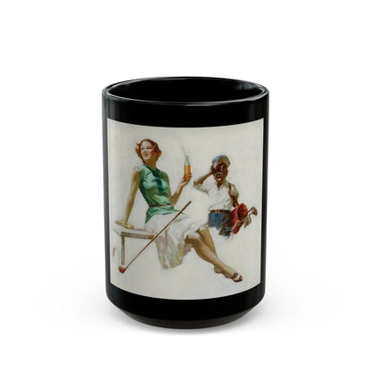 Golfers, Orange Crush advertisement, circa 1930 - Black Coffee Mug-15oz-Go Mug Yourself