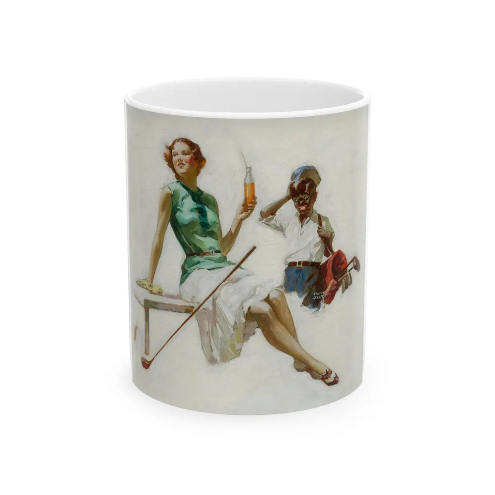 Golfers, Orange Crush advertisement, circa 1930 - White Coffee Mug-11oz-Go Mug Yourself