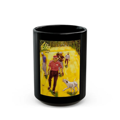 Golfers, The Elks Magazine preliminary cover, June 1967 - Black Coffee Mug-15oz-Go Mug Yourself