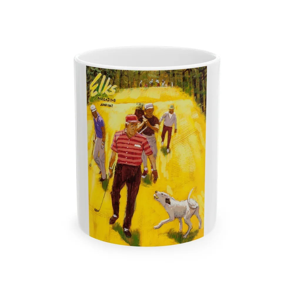 Golfers, The Elks Magazine preliminary cover, June 1967 - White Coffee Mug-11oz-Go Mug Yourself