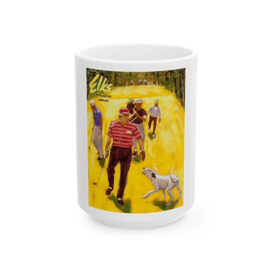 Golfers, The Elks Magazine preliminary cover, June 1967 - White Coffee Mug-15oz-Go Mug Yourself