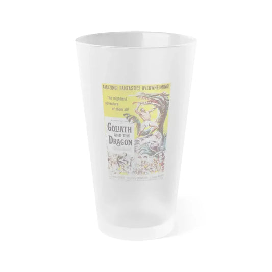 GOLIATH AND THE DRAGON 1960 Movie Poster - Frosted Pint Glass 16oz Default Title - Go Mug Yourself