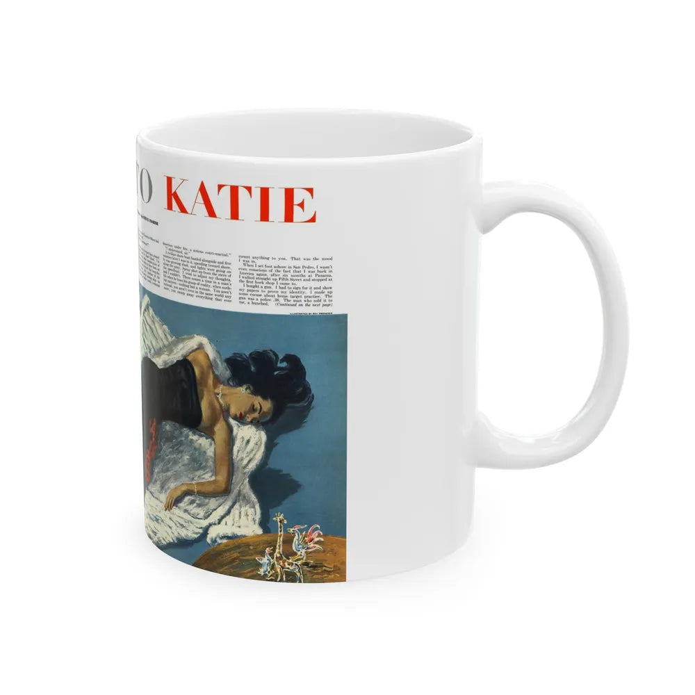 Good-by to Katie, Esquire, August 1951 - White Coffee Mug-Go Mug Yourself