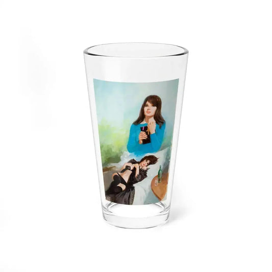 Good Girl vs. Bad Girl, romance paperback cover - Pint Glass 16oz 16oz - Go Mug Yourself