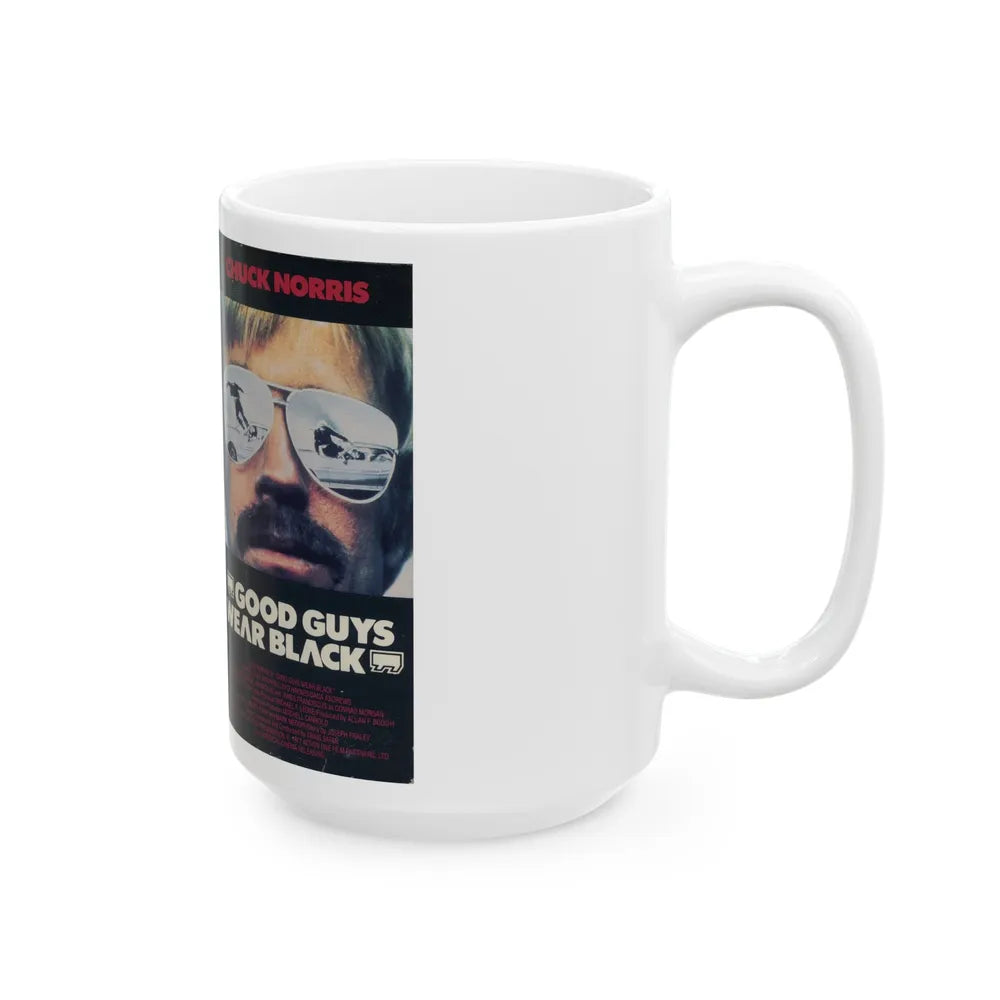 GOOD GUYS WEAR BLACK (VHS COVER) - White Coffee Mug-Go Mug Yourself