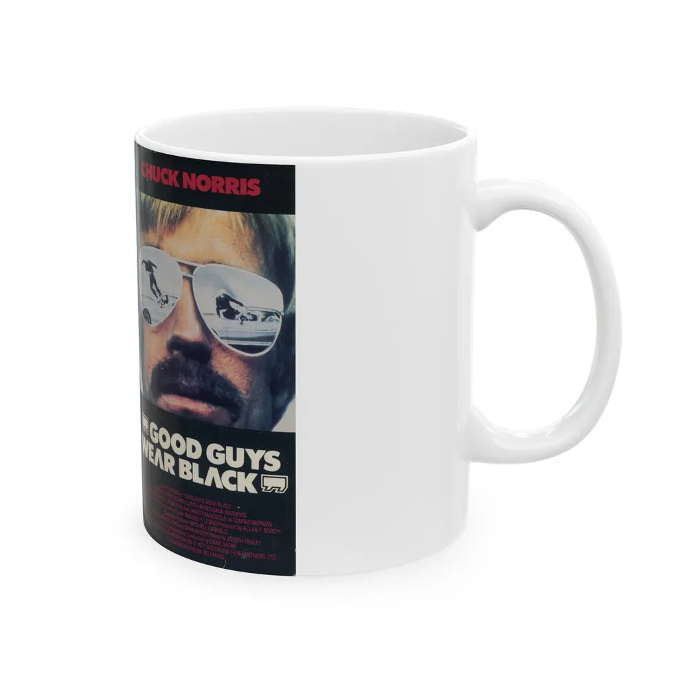 GOOD GUYS WEAR BLACK (VHS COVER) - White Coffee Mug-Go Mug Yourself