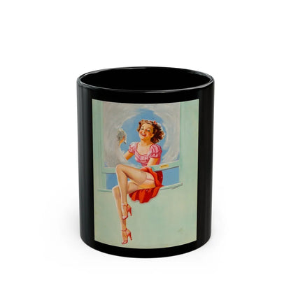 Good Looking calendar illustration, 1946 - Black Coffee Mug-11oz-Go Mug Yourself