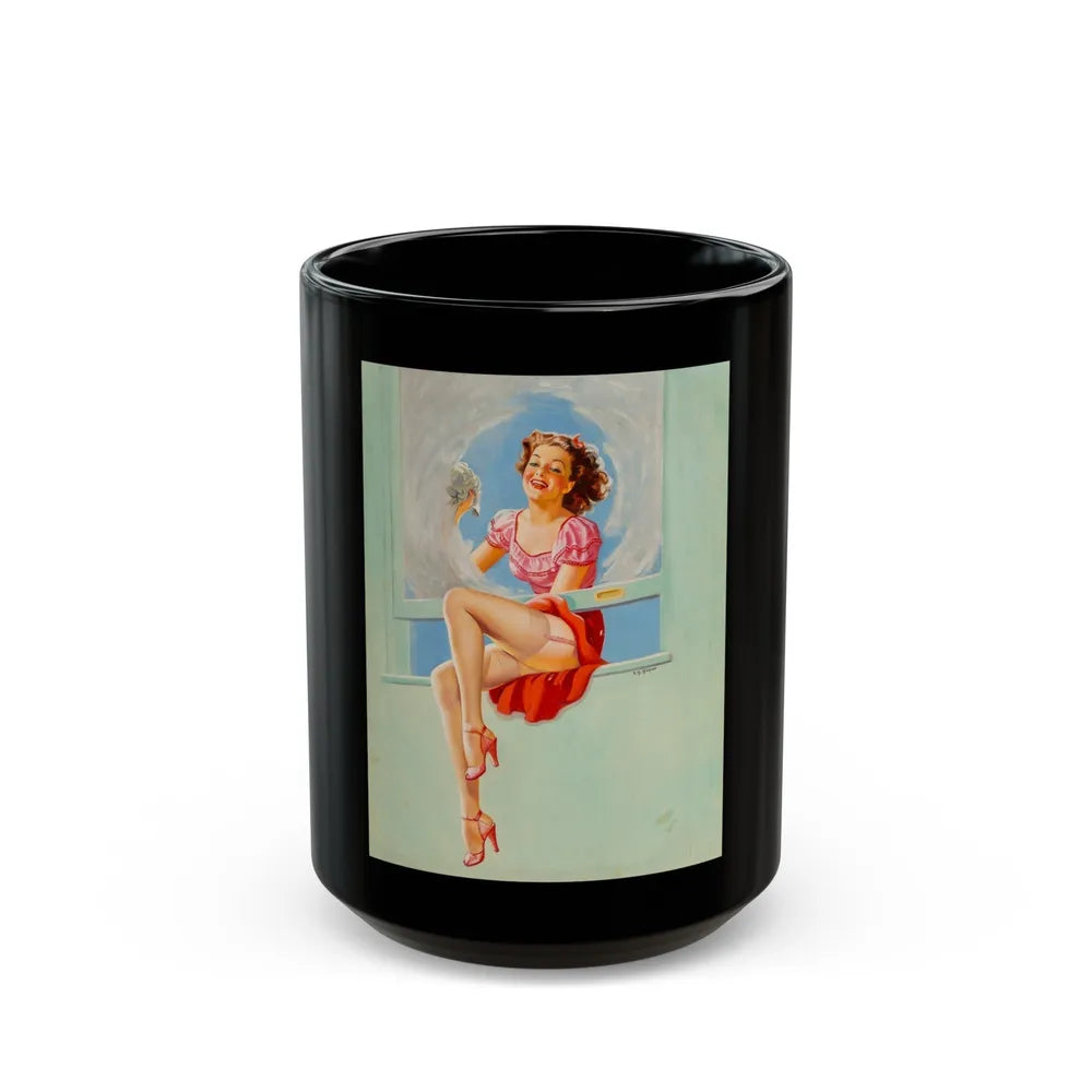 Good Looking calendar illustration, 1946 - Black Coffee Mug-15oz-Go Mug Yourself