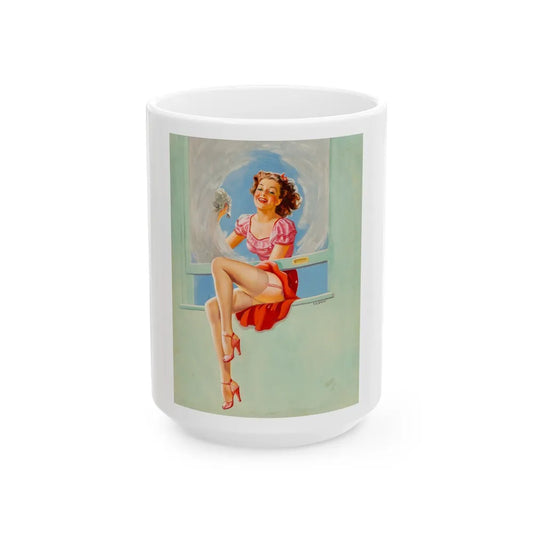 Good Looking calendar illustration, 1946 - White Coffee Mug-15oz-Go Mug Yourself