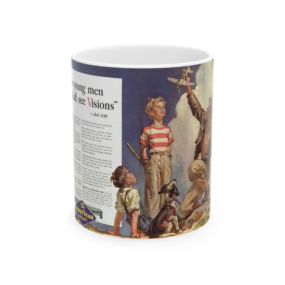 Good Year ad, Saturday Evening Post, October 23, 1943 - White Coffee Mug-11oz-Go Mug Yourself