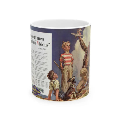 Good Year ad, Saturday Evening Post, October 23, 1943 - White Coffee Mug-11oz-Go Mug Yourself