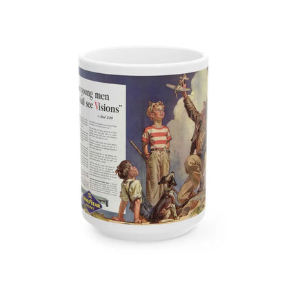 Good Year ad, Saturday Evening Post, October 23, 1943 - White Coffee Mug-15oz-Go Mug Yourself