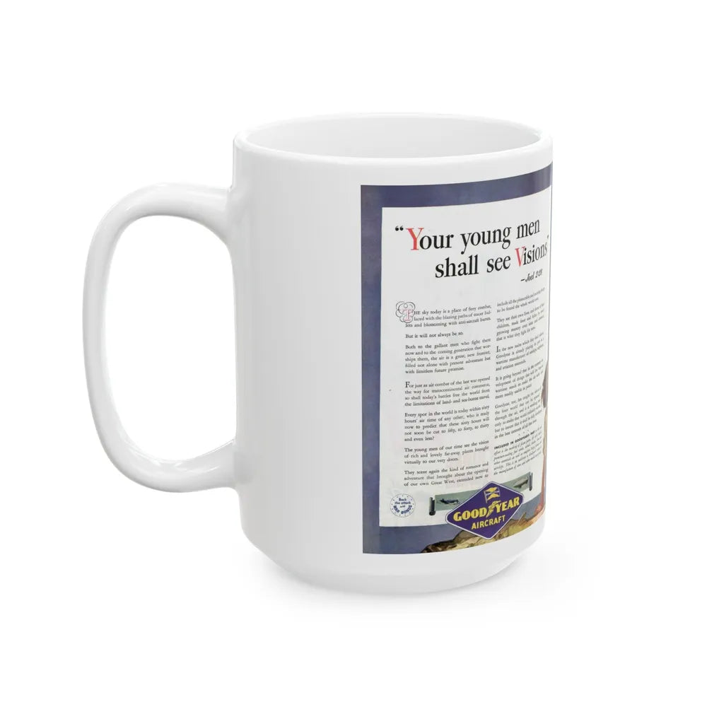 Good Year ad, Saturday Evening Post, October 23, 1943 - White Coffee Mug-Go Mug Yourself