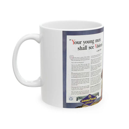 Good Year ad, Saturday Evening Post, October 23, 1943 - White Coffee Mug-Go Mug Yourself