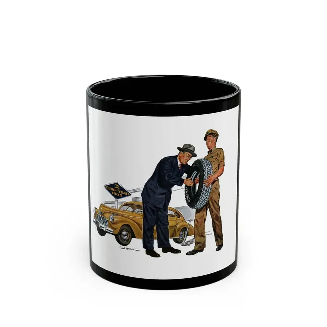 Good Year Tires, advertisement, Collier's, June 8, 1946 - Black Coffee Mug 11oz - Go Mug Yourself