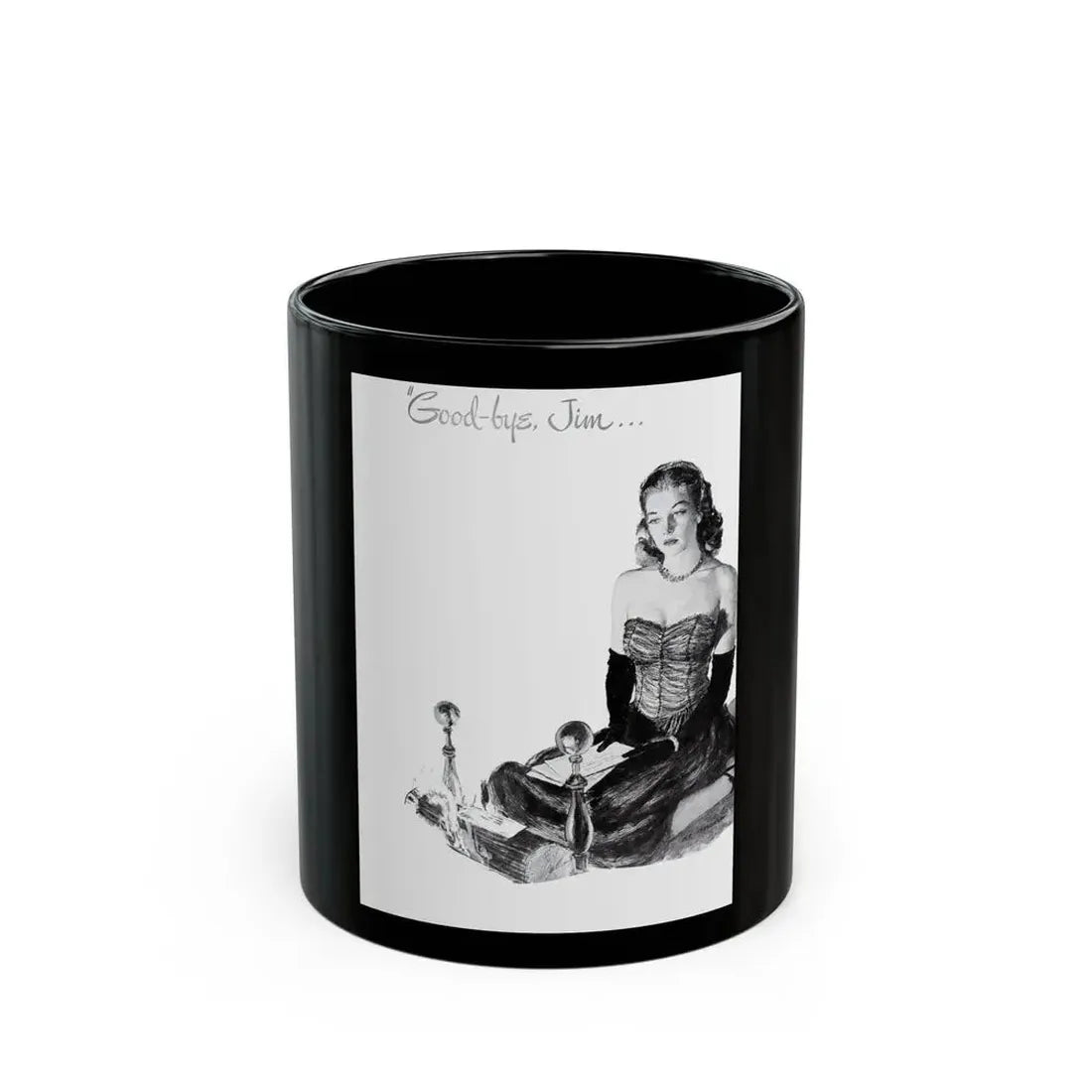 Goodbye Jim..., Listerine Antiseptic advertisement, 1948 - Black Coffee Mug 11oz - Go Mug Yourself
