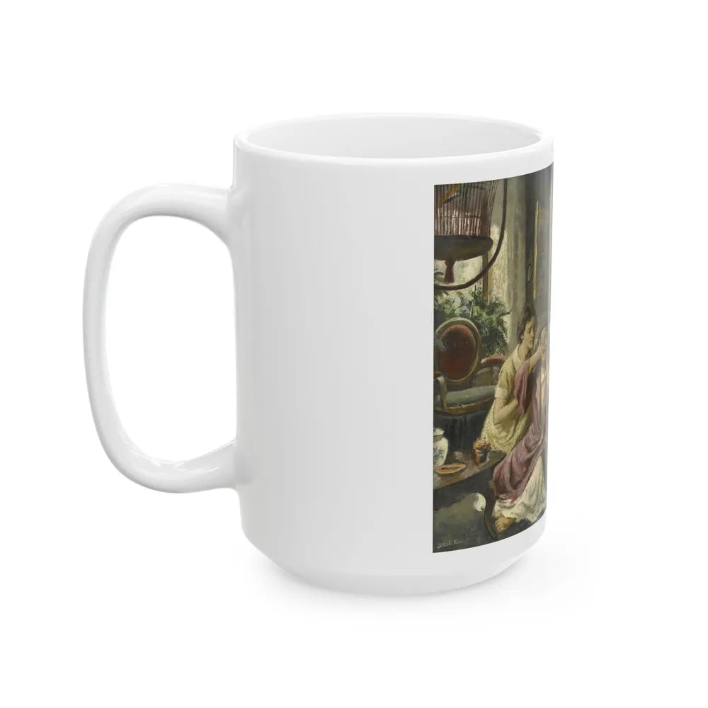 Goodbye Little Yellow Bird, Saturday Evening post illustration - White Coffee Mug-Go Mug Yourself