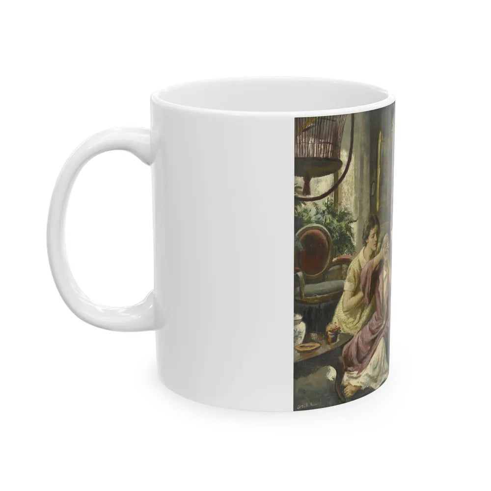 Goodbye Little Yellow Bird, Saturday Evening post illustration - White Coffee Mug-Go Mug Yourself