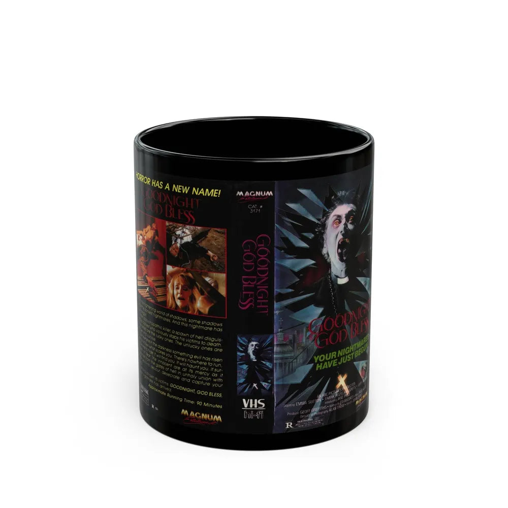 GOODNIGHT GOD BLESS (VHS COVER) - Black Coffee Mug-11oz-Go Mug Yourself