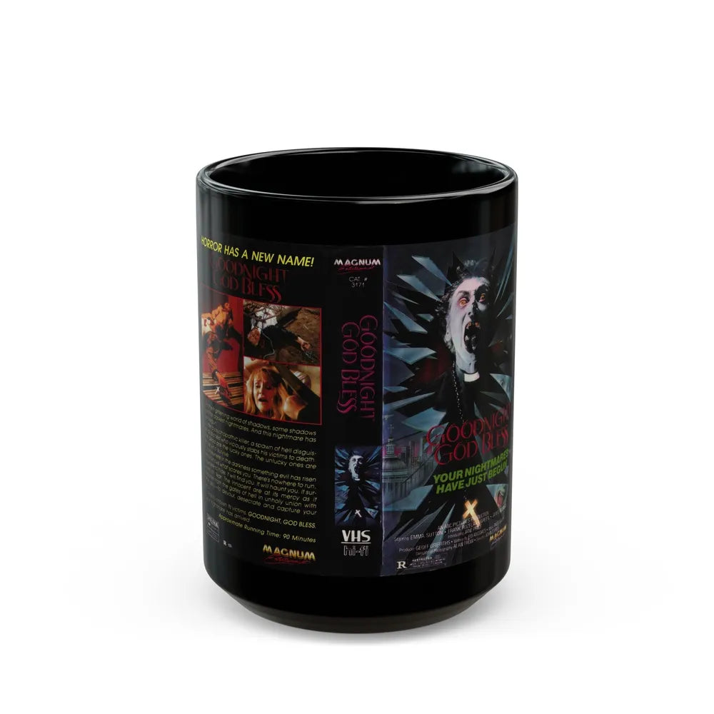 GOODNIGHT GOD BLESS (VHS COVER) - Black Coffee Mug-15oz-Go Mug Yourself