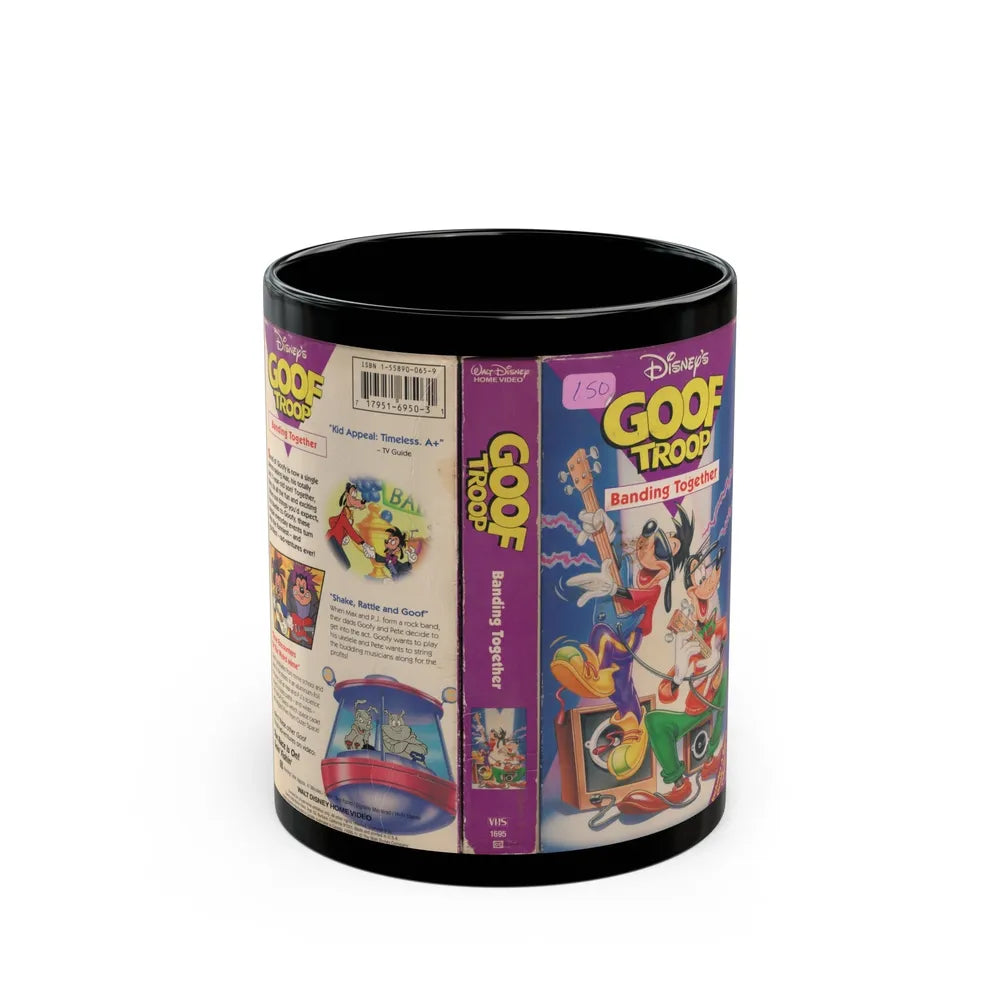 GOOF TROOP BANDING TOGETHER (VHS COVER) - Black Coffee Mug-11oz-Go Mug Yourself