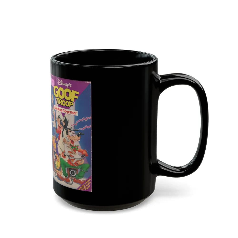 GOOF TROOP BANDING TOGETHER (VHS COVER) - Black Coffee Mug-Go Mug Yourself