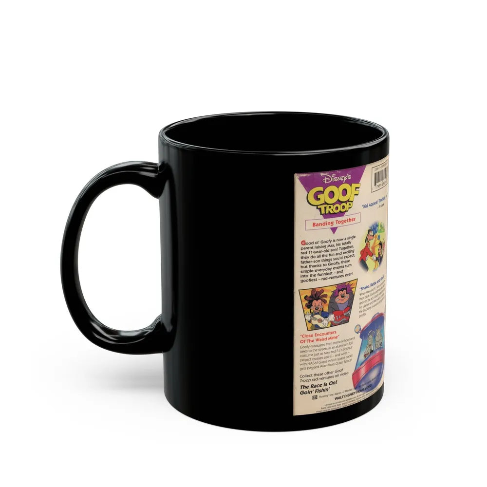 GOOF TROOP BANDING TOGETHER (VHS COVER) - Black Coffee Mug-Go Mug Yourself