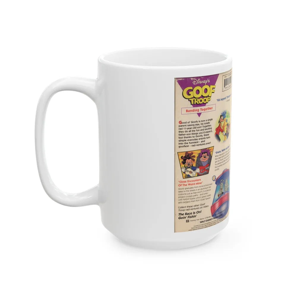 GOOF TROOP BANDING TOGETHER (VHS COVER) - White Coffee Mug-Go Mug Yourself