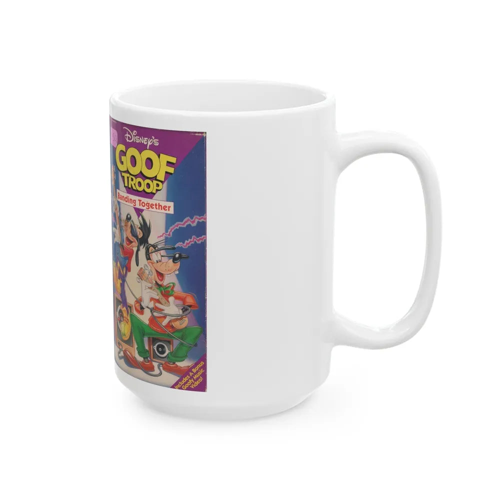 GOOF TROOP BANDING TOGETHER (VHS COVER) - White Coffee Mug-Go Mug Yourself