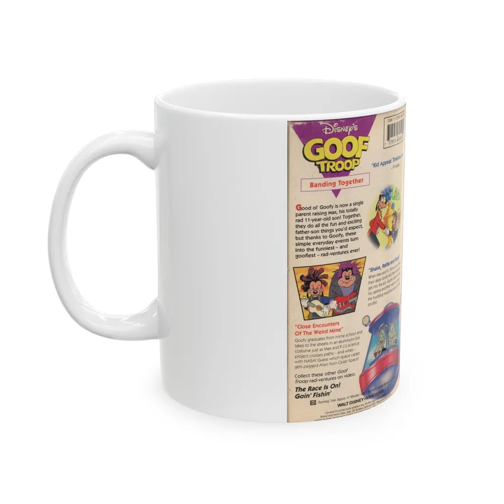 GOOF TROOP BANDING TOGETHER (VHS COVER) - White Coffee Mug-Go Mug Yourself