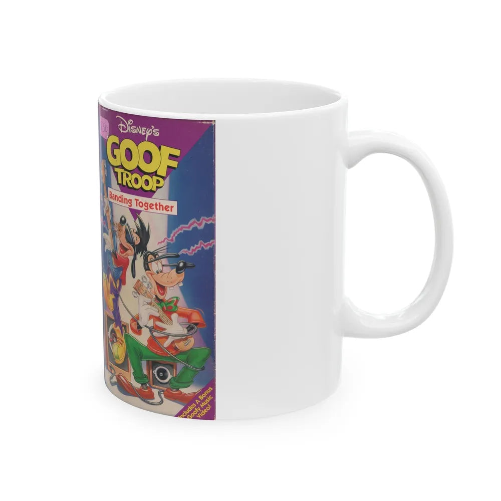 GOOF TROOP BANDING TOGETHER (VHS COVER) - White Coffee Mug-Go Mug Yourself