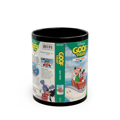 GOOF TROOP GOIN FISHIN (VHS COVER) - Black Coffee Mug-11oz-Go Mug Yourself