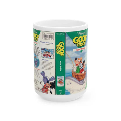 GOOF TROOP GOIN FISHIN (VHS COVER) - White Coffee Mug 15oz - Go Mug Yourself