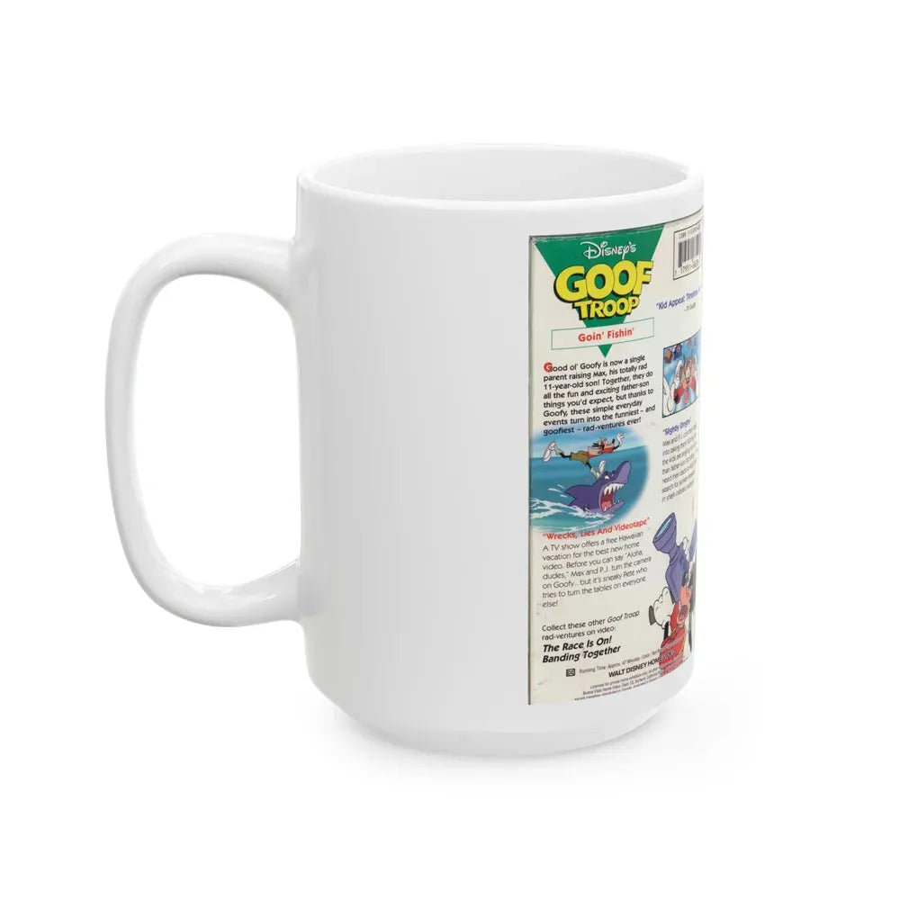 GOOF TROOP GOIN FISHIN (VHS COVER) - White Coffee Mug - Go Mug Yourself