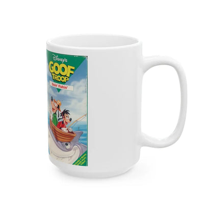 GOOF TROOP GOIN FISHIN (VHS COVER) - White Coffee Mug-Go Mug Yourself