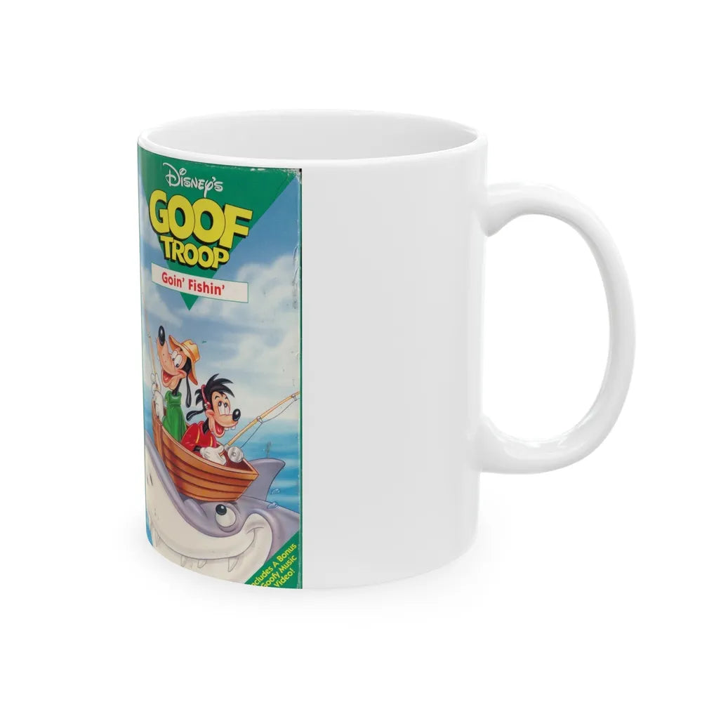 GOOF TROOP GOIN FISHIN (VHS COVER) - White Coffee Mug-Go Mug Yourself