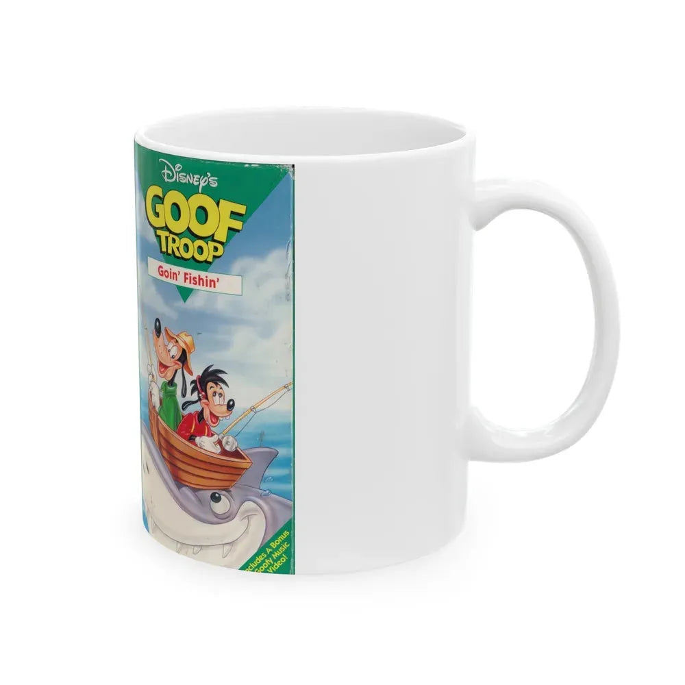 GOOF TROOP GOIN FISHIN (VHS COVER) - White Coffee Mug - Go Mug Yourself