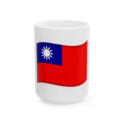 Google Taiwan Emoji ROC (China) White Coffee Mug 15oz - Go Mug Yourself