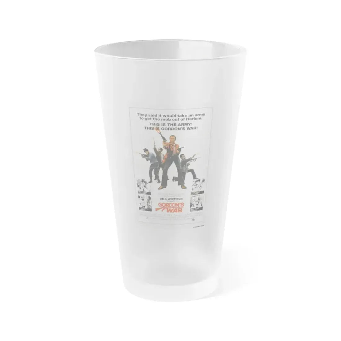GORDON'S WAR 1973 Movie Poster - Frosted Pint Glass 16oz Default Title - Go Mug Yourself