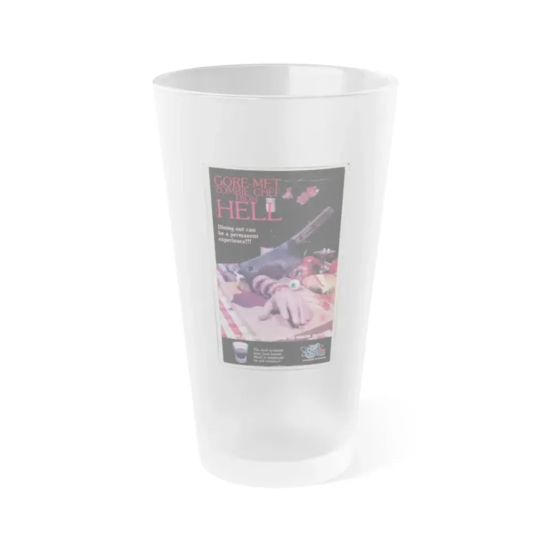 GOREMET ZOMBIE CHEF FROM HELL 1986 Movie Poster - Frosted Pint Glass 16oz Default Title - Go Mug Yourself