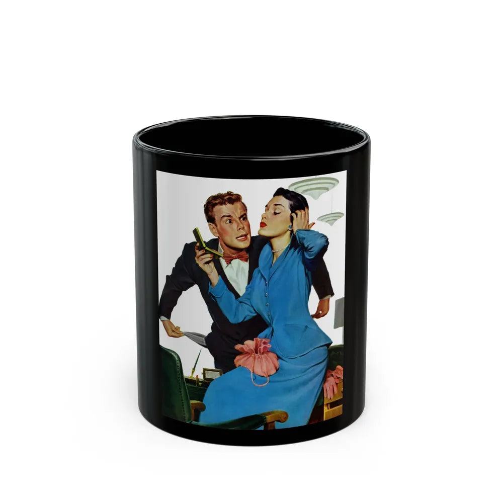 Gorgeous Skinflint, Saturday Evening Post, April 29, 1950 - Black Coffee Mug-11oz-Go Mug Yourself