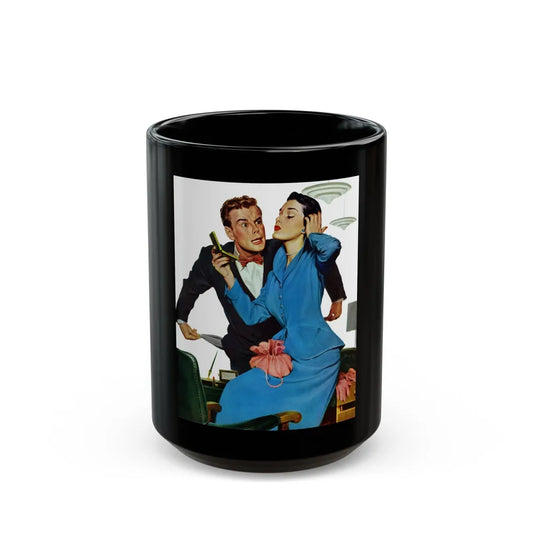 Gorgeous Skinflint, Saturday Evening Post, April 29, 1950 - Black Coffee Mug-15oz-Go Mug Yourself