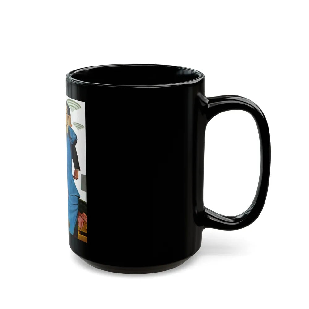 Gorgeous Skinflint, Saturday Evening Post, April 29, 1950 - Black Coffee Mug-Go Mug Yourself